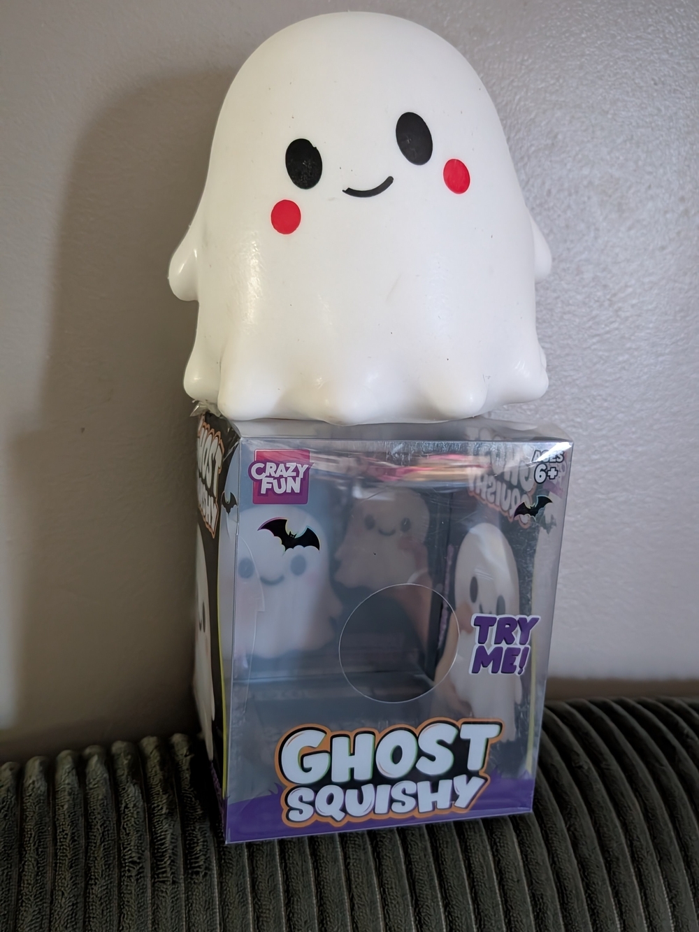 Large White Ghost Squishy Toy - Cute Squeeze Plush